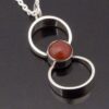 Kultaseppa Salovaara, carnelian set silver pendant on a chain, Finland, circa 1975 (Ref S+252HH) SOLD