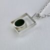 Arne Johansen, nephrite jade set minimalist silver pendant on a chain, Denmark, circa 1975 (Ref S+238) SOLD - Image 2