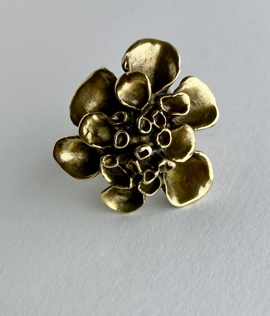 Hannu Ikonen for Valo-Koru, bronze reindeer moss ring, Finland (S+317 ...