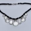 Alan Vallis, silver and black onyx 'Symbols' necklace, London, 1990 (Ref S+359) SOLD