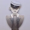 K & E Carlson, silver and enamel figural book mark, of a Swedish graduate from gymnasiet (upper secondary/high school), Sweden, 1960 (Ref S+389)  SOLD - Image 2