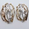 Jane Watling of Lacock, pair of two colour silver and silver gilt 'Birds Nest' earrings, London 1992 (Ref S+416) SOLD
