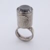 Magnus G:son Liedholm (attributed) for Candra Aktiebolag Atelje, rock crystal set silver ring, Sweden, 1968 (Ref S+412)