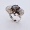 Magnus G:son Liedholm (attributed) for Brofod Aktiebolaget, smoky quartz set silver ring, Sweden, 1975 (Ref S+410)
