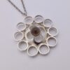 Kultaseppa Salovaara, smoky quartz set silver pendant on chain, Finland, circa 1970 (Ref S+427)