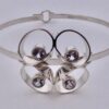 Kultaseppa Salovaara, four stone rock crystal set silver bangle, Finland, circa 1975 (Ref S+442) SOLD