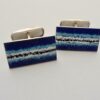 Martti Viikinniemi (attributed), pair of enamelled 830 standard silver cufflinks, Finland, circa 1968 (Ref S+468) SOLD
