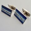 Martti Viikinniemi (attributed), pair of enamelled 830 standard silver cufflinks, Finland, circa 1968 (Ref S+468) SOLD - Image 3