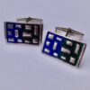 David Lawrence Silverware, pair of silver and enamel cufflinks, Birmingham 1964 (Ref S+489)