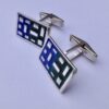 David Lawrence Silverware, pair of silver and enamel cufflinks, Birmingham 1964 (Ref S+489) - Image 3