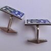 David Lawrence Silverware, pair of silver and enamel cufflinks, Birmingham 1964 (Ref S+489) - Image 5