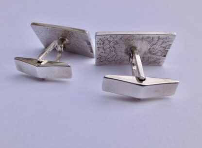 David Lawrence Silverware, pair of silver and enamel cufflinks, Birmingham 1964 (Ref S+489) - Image 10