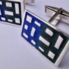 David Lawrence Silverware, pair of silver and enamel cufflinks, Birmingham 1964 (Ref S+489) - Image 8