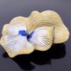 Eigel Jensen for Anton MIchelsen, silver and enamel pansy brooch, Denmark, 1967 London import marks (Ref S+500) SOLD - Image 3