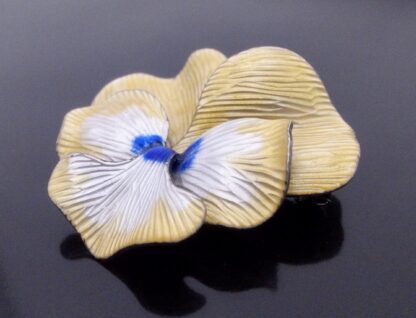 Eigel Jensen for Anton MIchelsen, silver and enamel pansy brooch, Denmark, 1967 London import marks (Ref S+500) SOLD - Image 3