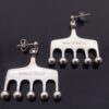 Mema, pair of silver drop earrings, Sweden, 1971 (Ref S+515) SOLD - Image 2