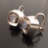 Sigurd Persson for Atelier Stigbert, moonstone set silver 'Cube' earrings, Sweden, 1954-55 (Ref S+519) - Image 2
