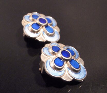 David-Andersen, pair of enamel and silver ear clips, Norway, circa 1970 (Ref S+531HH) - Image 2