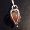 Elis Kauppi for Kupittaan Kulta, moss agate bead set silver heart pendant, Finland, circa 1975 (Ref S+507) SOLD - Image 3