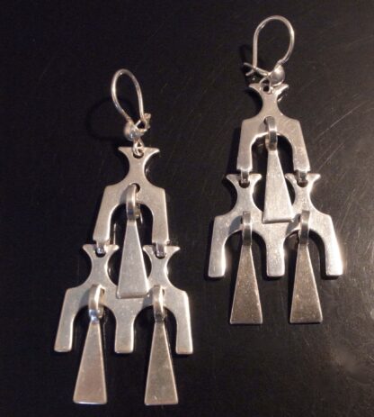 David-Andersen, pair of silver drop earrings, Norway, circa 1975 (Ref S+528) SOLD