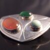 Anton Michelsen, hardstone set silver brooch, Sweden, 1957 (Ref S+523) SOLD - Image 2