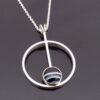 Malcolm Gray, banded onyx set silver pendant on a chain, Edinburgh 1973-74 (Ref S+540) SOLD