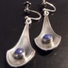 Per Skold for Anton Michelsen, pair of sodalite set silver drop earrings, Sweden, 1953 (Ref S+522) SOLD - Image 2