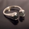 Elis Kauppi for Kupittaan Kulta, moss agate bead set silver ring, Finland, circa 1970 (Ref S+541) SOLD