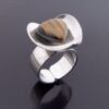 Peter von Post, tiger eye set silver heart ring, Sweden 1976 (Ref S+550) SOLD - Image 2