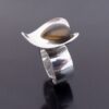 Peter von Post, tiger eye set silver heart ring, Sweden 1976 (Ref S+550) SOLD - Image 5