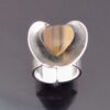 Peter von Post, tiger eye set silver heart ring, Sweden 1976 (Ref S+550) SOLD - Image 8