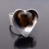 Peter von Post, tiger eye set silver heart ring, Sweden 1976 (Ref S+550) SOLD