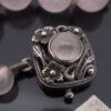 Anonymous, graduated row of rose quartz beads to a rose quartz set silver clasp, Birmingham, circa 1950 (Ref S+553) SOLD - Image 7