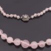 Anonymous, graduated row of rose quartz beads to a rose quartz set silver clasp, Birmingham, circa 1950 (Ref S+553) SOLD
