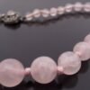 Anonymous, graduated row of rose quartz beads to a rose quartz set silver clasp, Birmingham, circa 1950 (Ref S+553) SOLD - Image 2