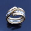 Regitze Overgaard for Georg Jensen, 18 carat white gold diamond set 'Magic' ring with an 18 carat yellow gold outer 'Magic' ring, 2007 (Ref S+557) SOLD