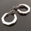 Nina Breddal, pair of silver brutalist style hoop earrings, England, circa 1990 (Ref S+578) SOLD