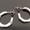 Nina Breddal, pair of silver brutalist style hoop earrings, England, circa 1990 (Ref S+578) SOLD - Image 2