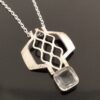 Anonymous, rock crystal set 835 standard silver pendant on a chain, German (probably), circa 1980 (Ref S+573)