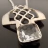 Anonymous, rock crystal set 835 standard silver pendant on a chain, German (probably), circa 1980 (Ref S+573) - Image 4