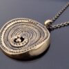 Jorma Laine for Turun Hopea (probably), bronze 'Sombrero' pendant on chain, from the Chic series, Finland, circa 1975 (Ref S+594) SOLD - Image 3