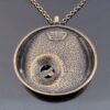 Jorma Laine for Turun Hopea (probably), bronze 'Sombrero' pendant on chain, from the Chic series, Finland, circa 1975 (Ref S+594) SOLD - Image 4