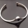 Horsens Solvvarefabrik, black onyx set silver torque bangle, Denmark, circa 1990 (Ref S+604) SOLD