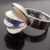 Elis Kauppi for Kupittaan Kulta, blue agate bead set silver 'Oyster' ring, Finland, circa 1970 (Ref S+616) - Image 5