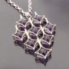Kultaseppa Salovaara, eight amethyst bead set large silver pendant on chain, Finland, 1975 London import marks (Ref S+296) SOLD