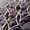 Kultaseppa Salovaara, eight amethyst bead set large silver pendant on chain, Finland, 1975 London import marks (Ref S+296) SOLD - Image 5