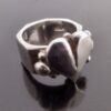 Michael Allen Bolton, silver heart ring, London 1994 (Ref S+623) SOLD - Image 2