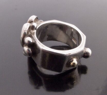 Michael Allen Bolton, silver heart ring, London 1994 (Ref S+623) SOLD - Image 4