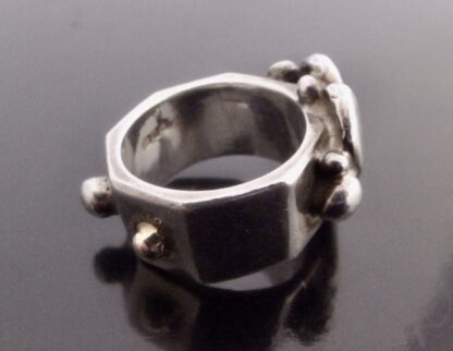 Michael Allen Bolton, silver heart ring, London 1994 (Ref S+623) SOLD - Image 5