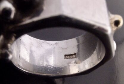 Michael Allen Bolton, silver heart ring, London 1994 (Ref S+623) SOLD - Image 9